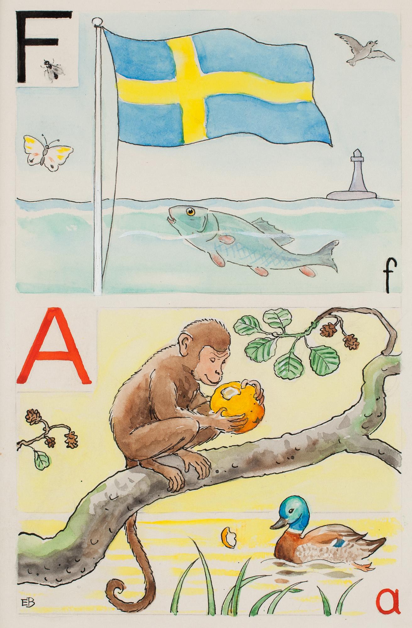 Elsa Beskow, "F-flagga och A-apa".
