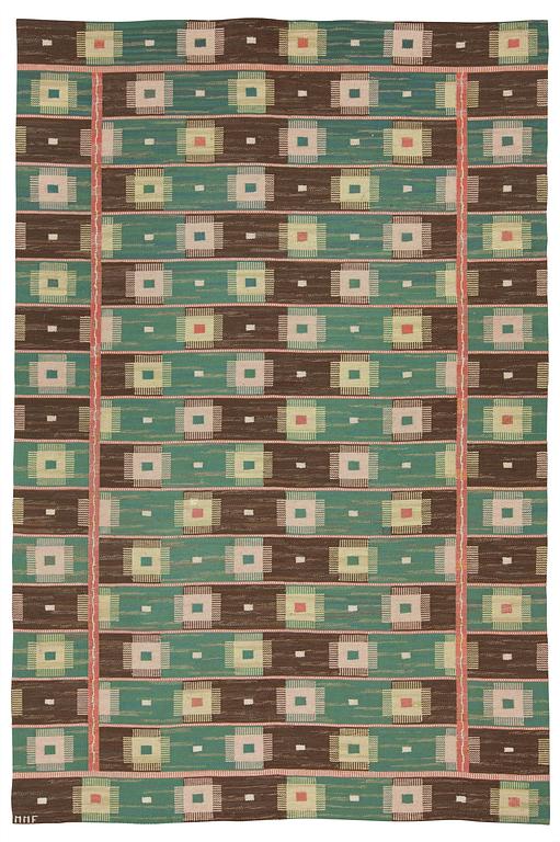 MÄRTA MÅÅS-FJETTERSTRÖM, matta, rölakan, 351,5 x 235,5 cm, "Kardborren" (mycket ovanlig), signerad MMF.