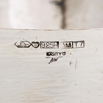 Tapio Wirkkala, Skål, sterlingsilver, stämplad TW, Kultakeskus, Tavastehus 1972.