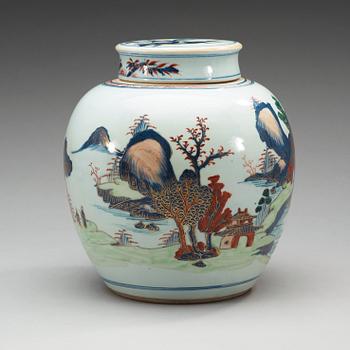 URNA med LOCK, porslin. Qing dynastin, Kangxi (1662-1722).