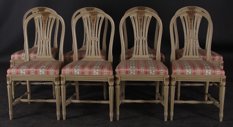 MATSALSGRUPP, 10 delar. Gustaviansk stil, 1900-talets andra hälft.
