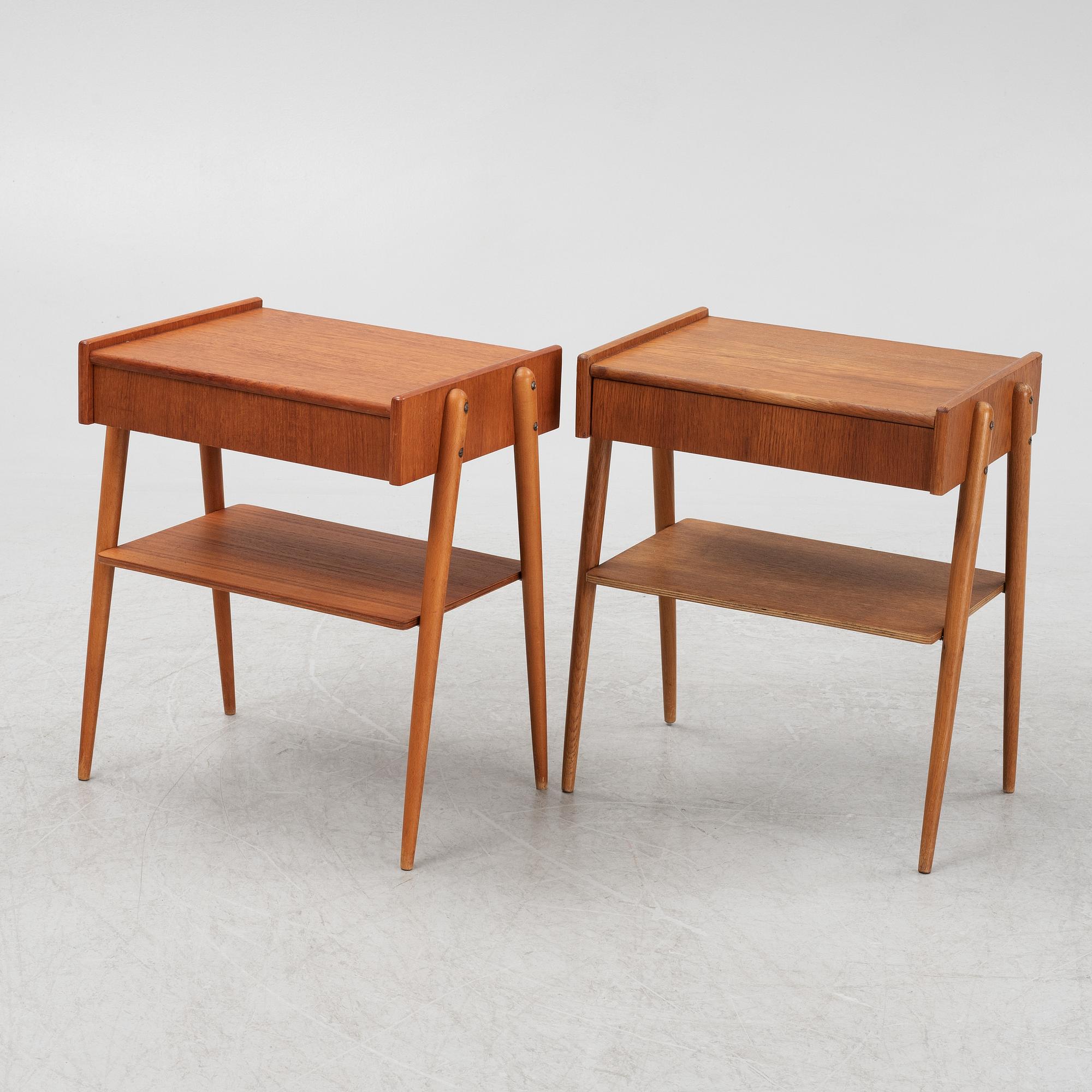 Sängbord, ett par, Carlström & Co, 1960-tal.