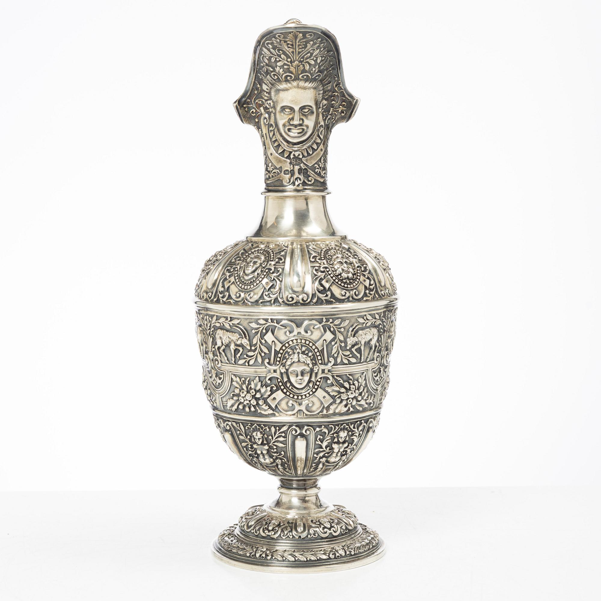 S Smith & Son, vinkanna, silver, London, England 1871.