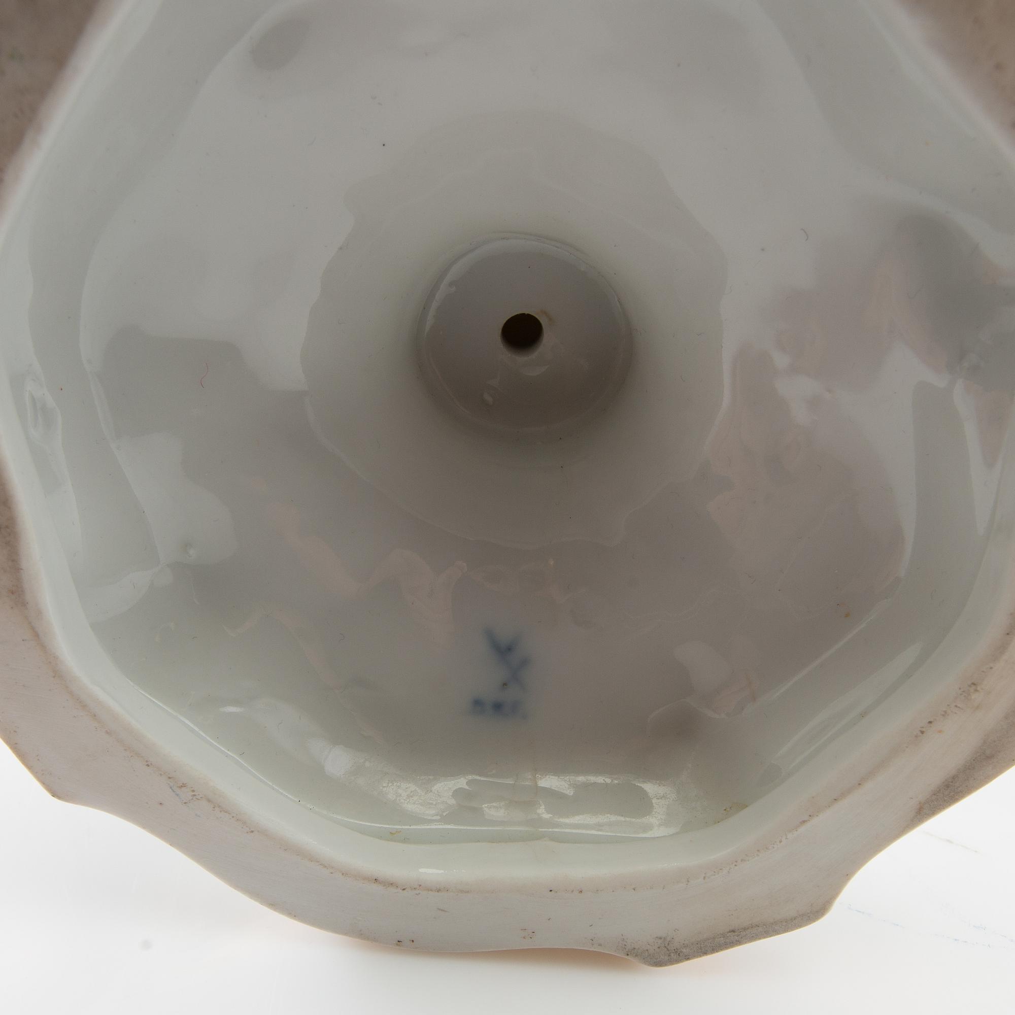 Candle holder/Lamp base Rococo style porcelain first half of the 20th century.