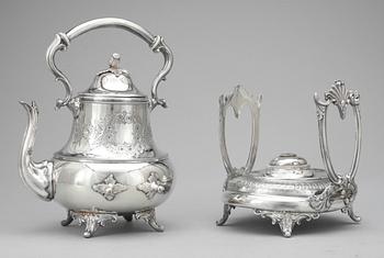 TEKANNA på RECHAUD, nysilver, Ryssland, 1900-talets början.