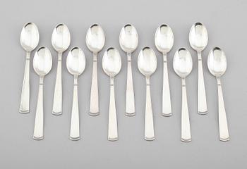 KAFFESKEDAR, 12 st, silver, GAB, Stockholm 1968. Vikt ca 196 gram.