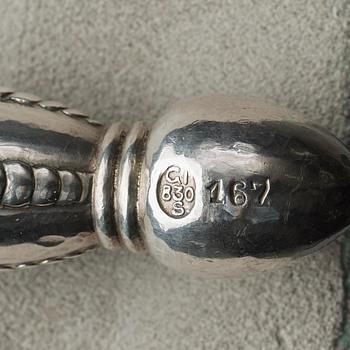 Georg Jensen, OCH JOHAN ROHDE, nötknäppare, 2 st, Firma Georg Jensen, Köpenhamn 1919-27, 830/1000.