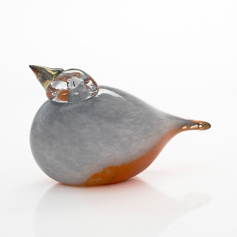 Oiva Toika, a 'Siberian Jay' glass bird, signed O. Toikka Nuutajärvi.