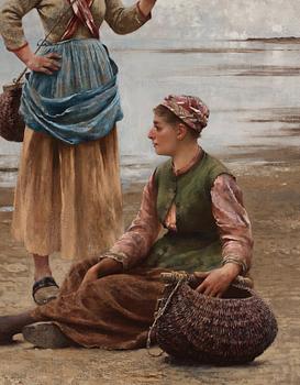August Hagborg, Musselplockerskor på stranden.
