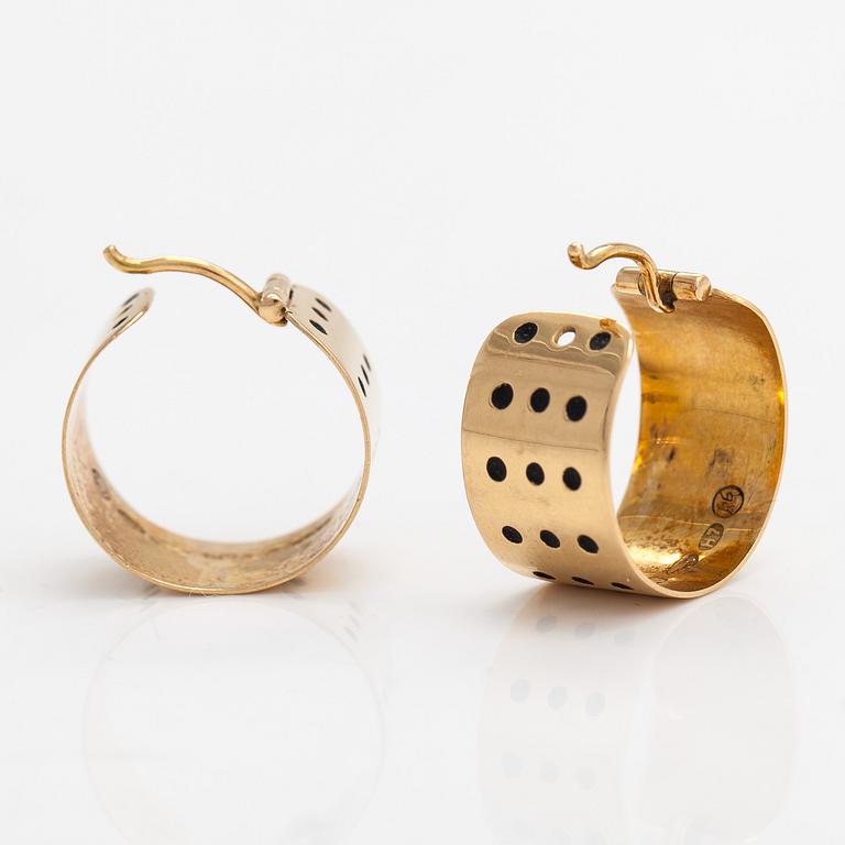 A pair of 18K gold earrings for Kalevala Koru 1961.