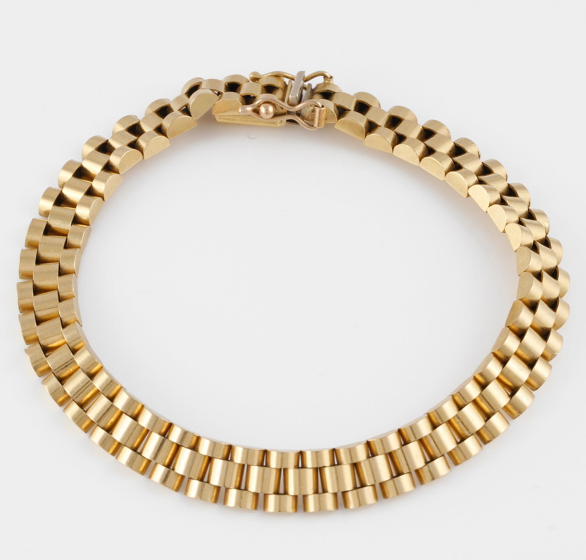 ARMLÄNK, 18K guld, kattfotstämplat. Vikt 24,6 gram.