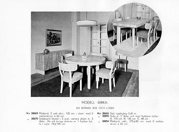 Axel Einar Hjorth, a special commissioned dining table, "Birka", Nordiska Kompaniet, Sweden 1930s.