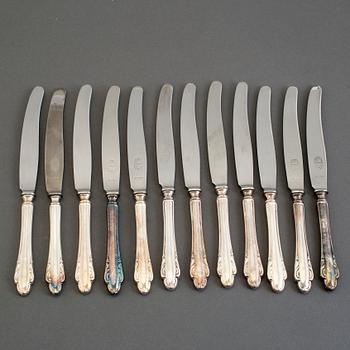 15 pieces of silver knives, JL Hultman, 1950's.