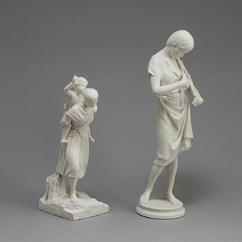 TWO PARIAN FIGURES, Gustafsberg ca 1900.