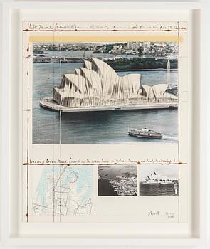 Christo & Jeanne-Claude, färglitografi, collage, 1969-90, signerad 11/120.