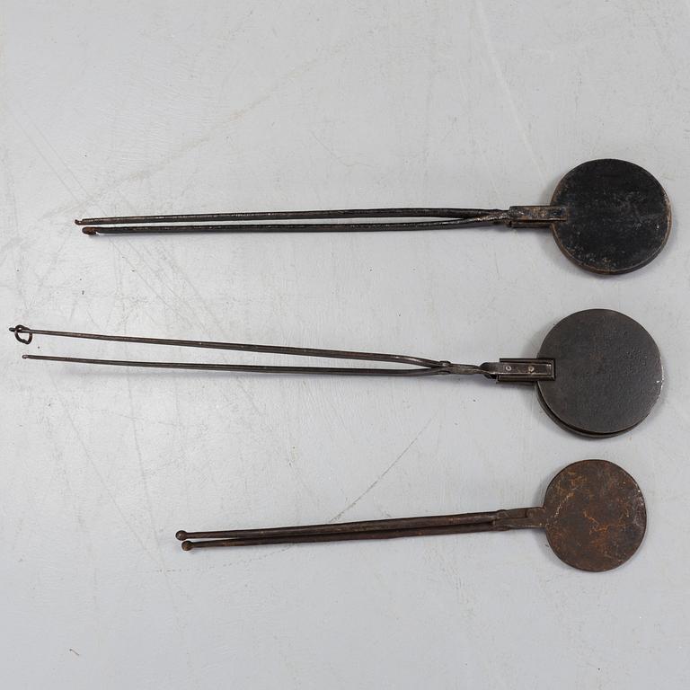 RÅNJÄRN, 3 st, gjutjärn, 1800-tal.
