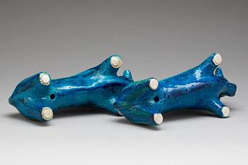 FIGURINER, 2 st, chamotterat stengods, Raymor Bitossi, Aldo Londi.