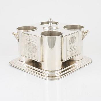 A silver-plate wine cooler, 21st century.