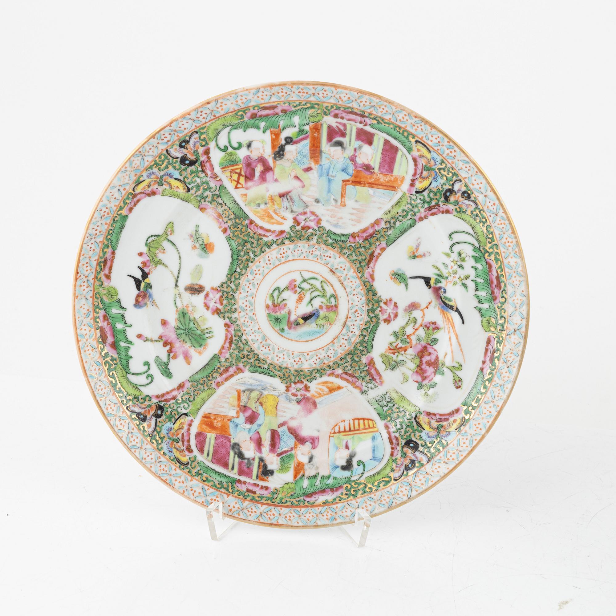Parti porslin, 10 delar, kanton, Kina, 1800-tal.