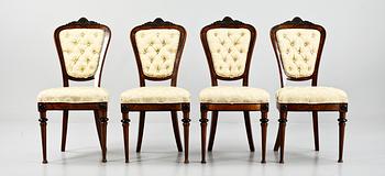 SOFFA samt STOLAR, 4 st, nyrenässans, 1800-talets andra hälft.