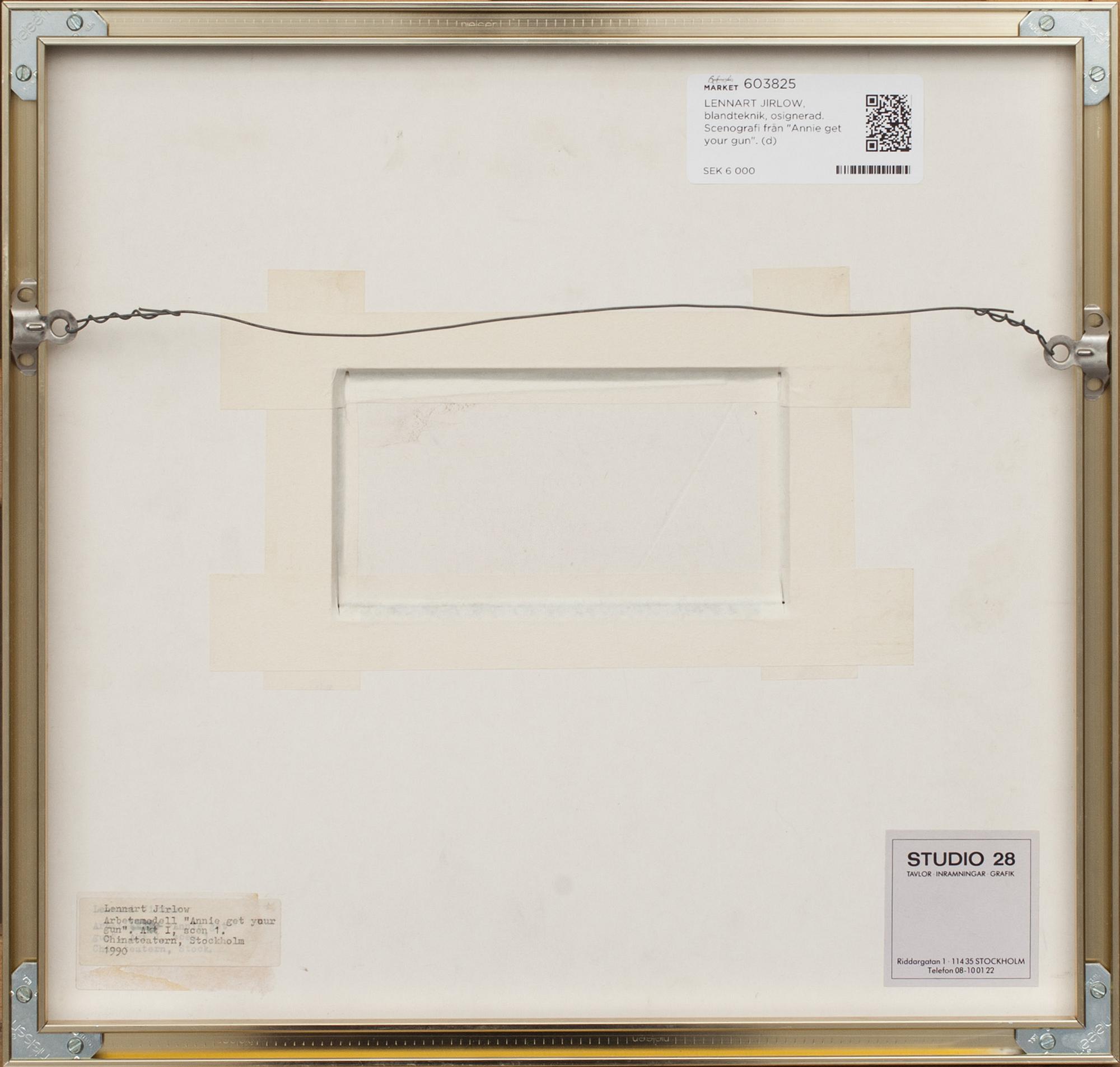 LENNART JIRLOW, blandteknik, osignerad. Scenografi från "Annie get your gun".