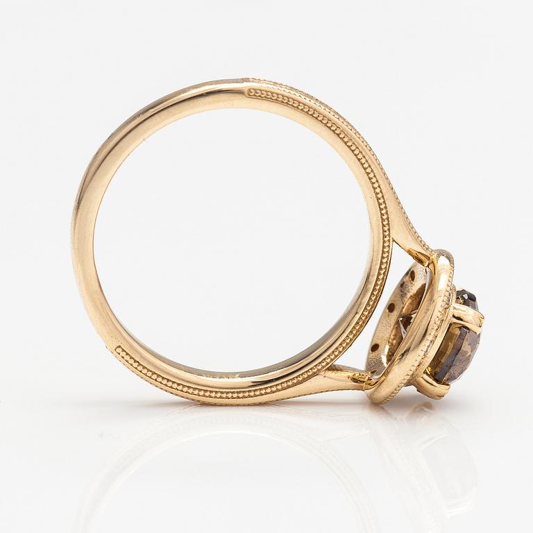 Sormus, 14K kultaa, timantteja n. 1.54 ct yht.