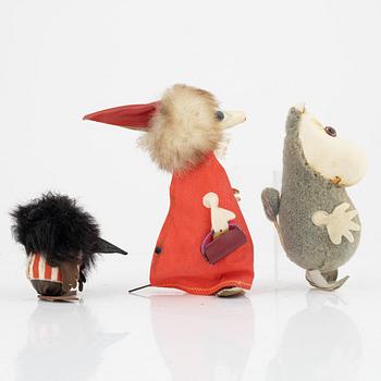 Three Moomin characters, Finland, 1950's/60's.