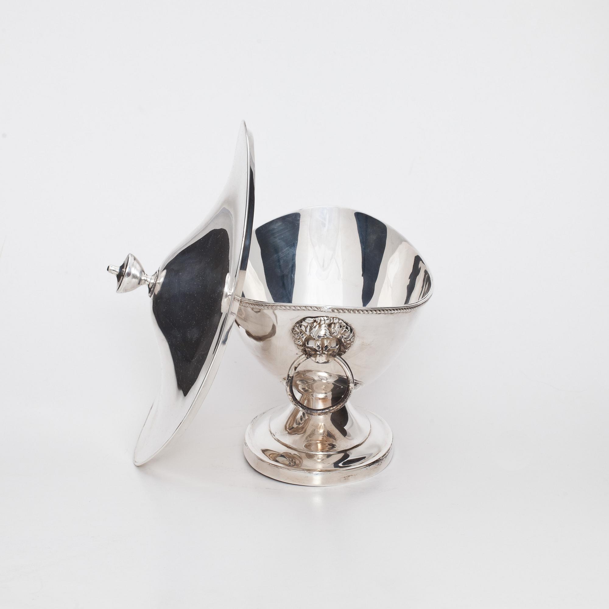 SOCKERSKÅL, pläter, empire-stil, England, 1900-tal.