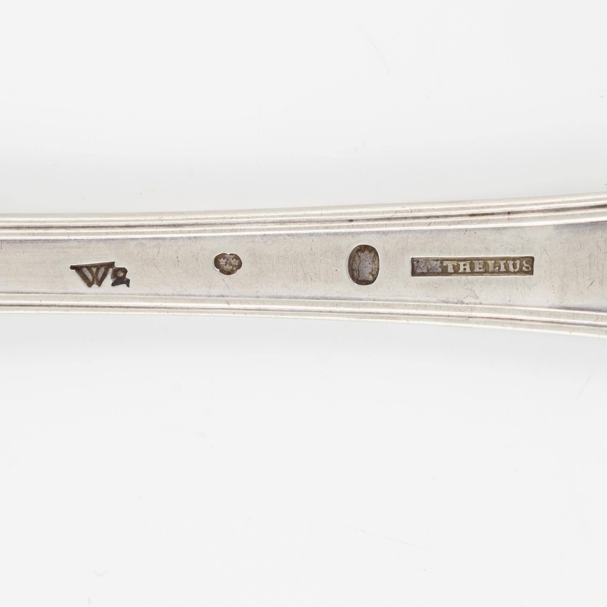 Pehr Zethelius, ragusked, silver, modell "Svensk dubbelrefflad", Stockholm, 1803.