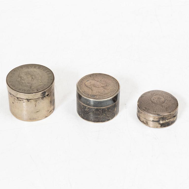 Boxes, 9 pcs, silver, 19th-20th century.