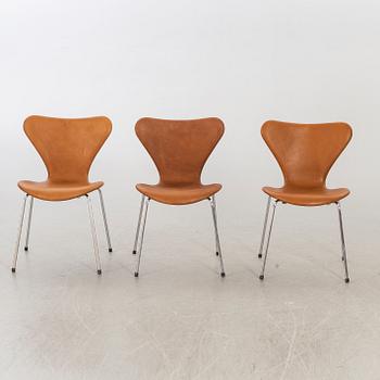 ARNE JACOBSEN, stolar 6 st "Sjuan" för Fritz Hansen Danmark sent 1900-tal.