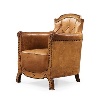 326. Otto Schulz, a brown leather easy chair, Boet, Gothenburg ca 1931.