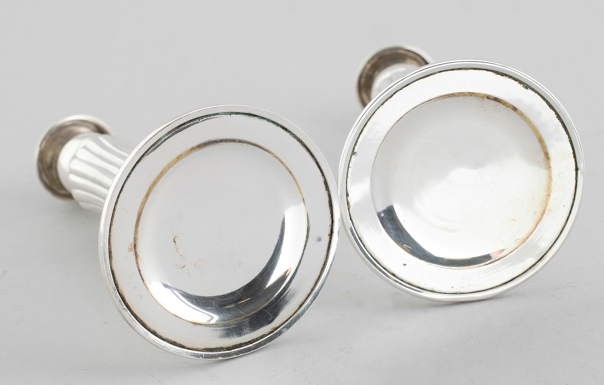 LJUSSTAKAR, 1 par, silver, Jensen, 1900-tal.