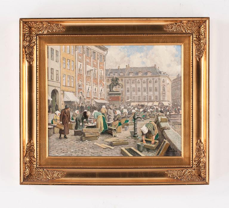 Paul Fischer, "Fiskekonerne v Gl.  Strand" (=Fishing madames at Gammel Strand).