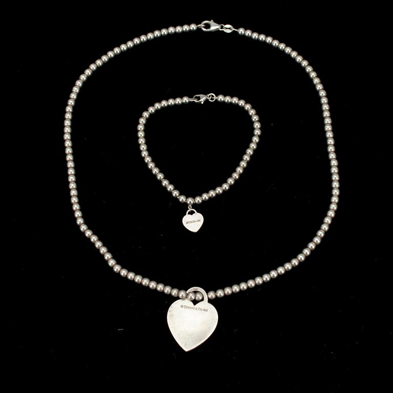 HALSBAND samt ARMBAND, sterling silver, Tiffany & Co.