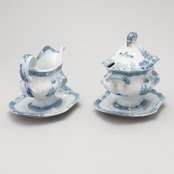 MATSERVIS, 57 delar, porslin, "Canton", Florentine China -serien,  England, 1800-tal.