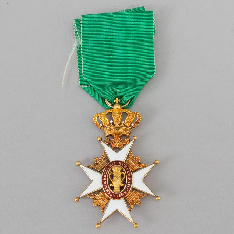 The Royal Order of Vasa, gold 18 ct and enamel.