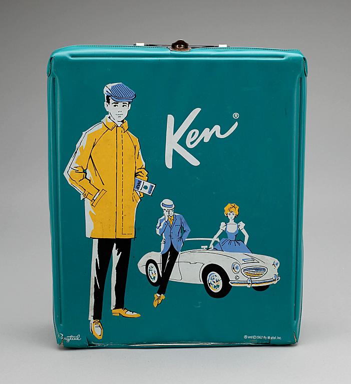 DOCKA samt VÄSKA, "Ken", Mattel, 1960-tal.