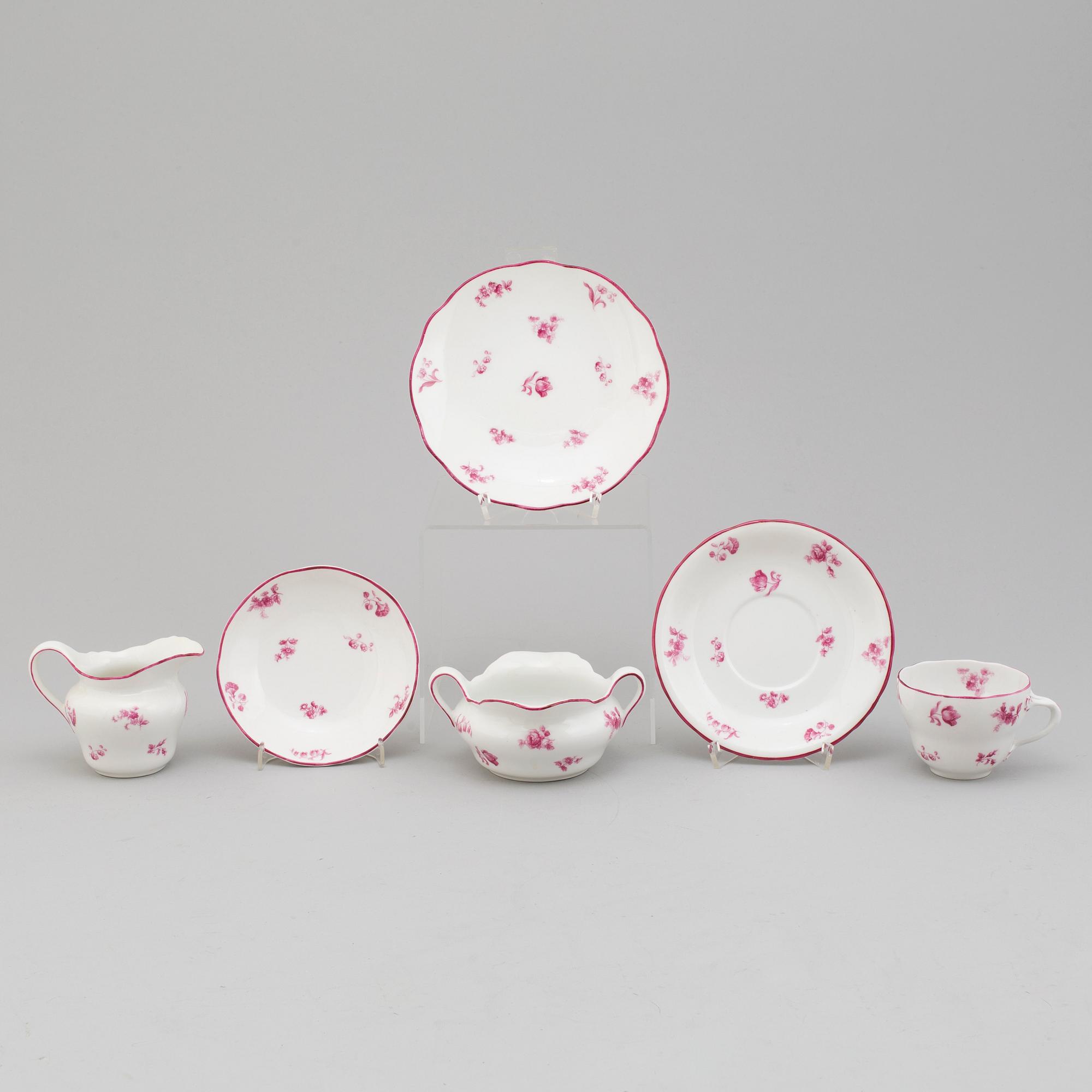 KAFFESERVIS, 43 delar, porslin, Rörstrand omkring 1900.