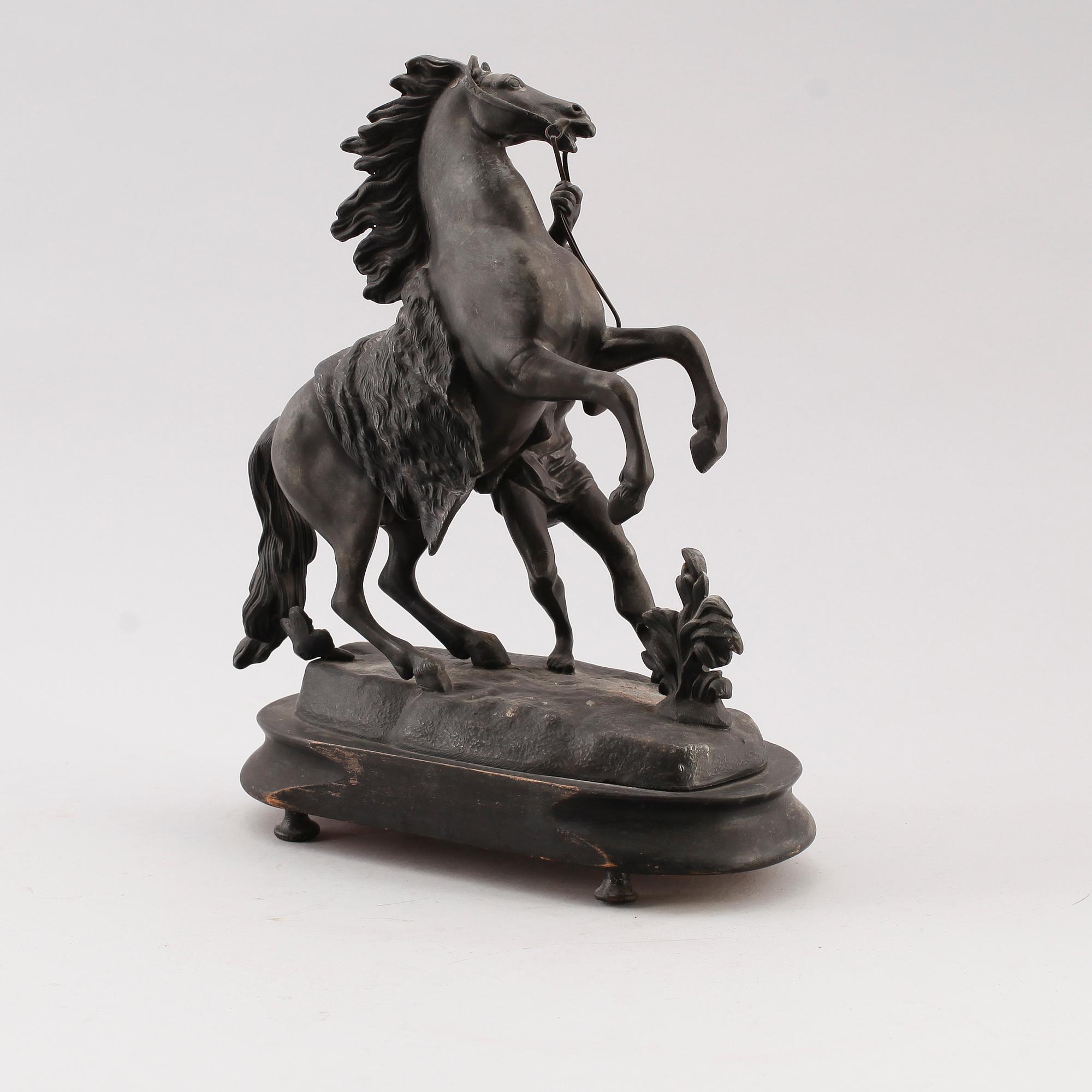 GUILLIAUME COUSTOU, efter, skulptur s k Marlyhäst, signerad, 1800-/1900-tal.