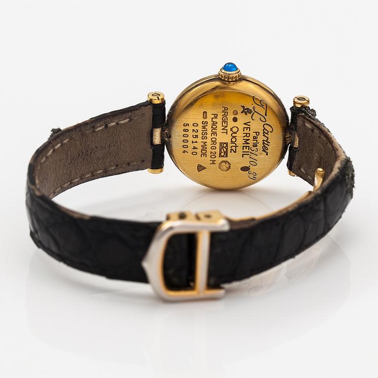 Cartier, Vermeil, wristwatch, 24 mm.