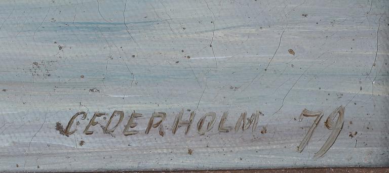 OKÄND KONSTNÄR, olja på duk, signerad Cederholm och daterad -79.
