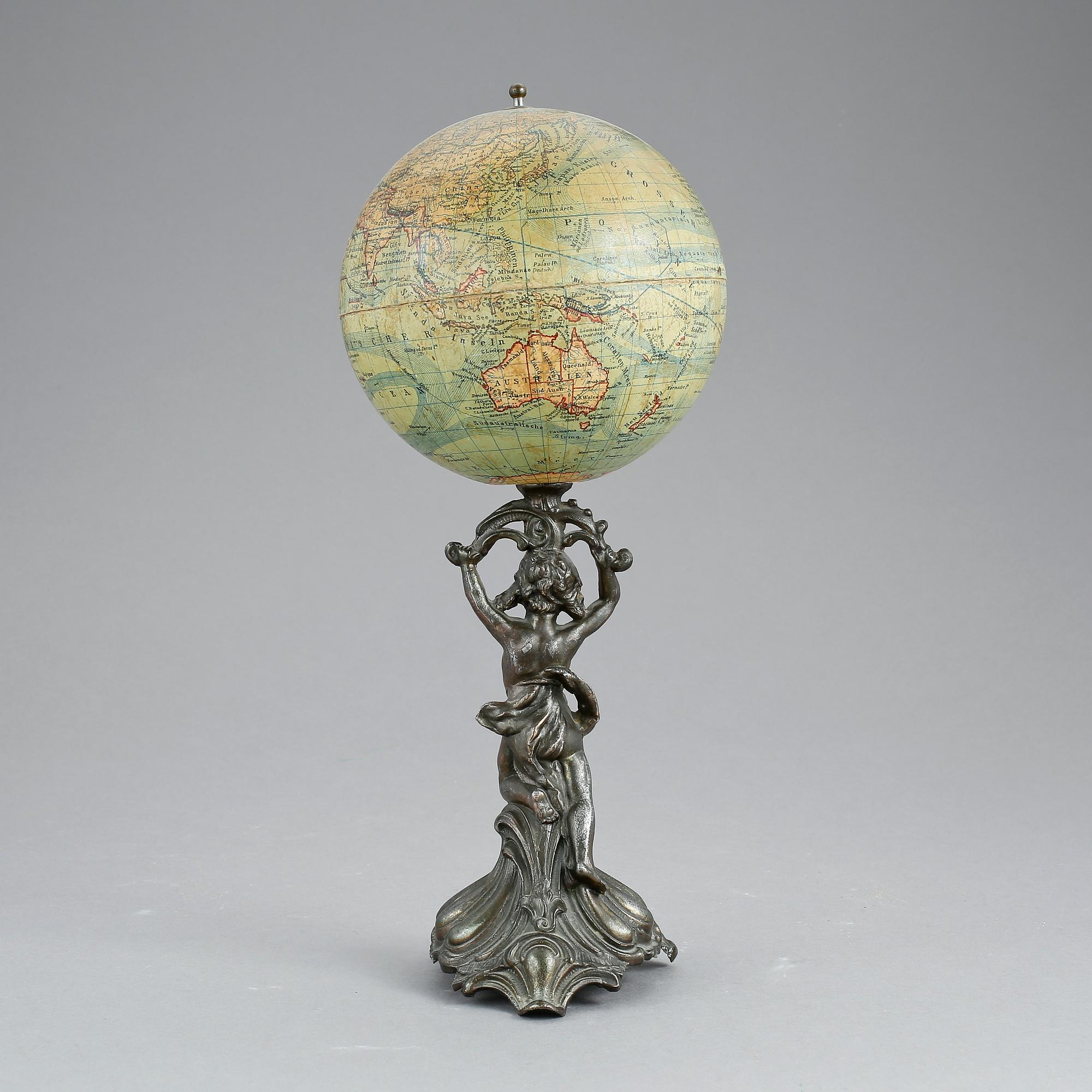 JORDGLOBB, miniatyr, 1890-tal. Ludw. Jul. Heymann. Berlin.