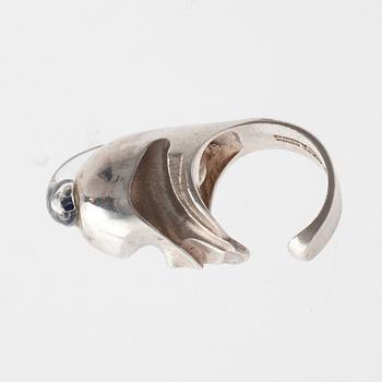 Björn Weckström, RING, sterling silver, akryl, "Jaaras hjälm" Lapponia 1972.