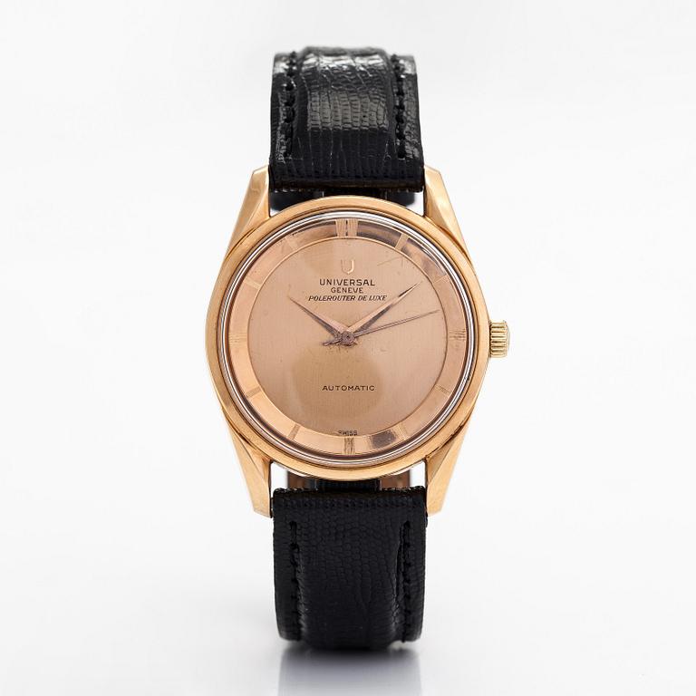 Universal, Geneve, Polerouter De Luxe, wristwatch, 34 mm.