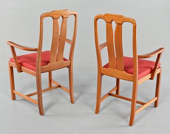 KARMSTOLAR, ett par, "Ambassadör", Carl Malmsten, Rydéns Interiör, tillverkade 1985.