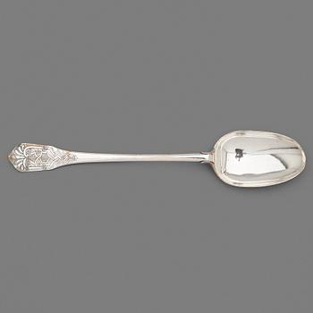 167. A late Baroque serving spoon by Paul Zachun (active in Norrköping 1722-50).