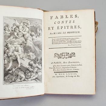 BOKPARTI, 7 vol, bla Myrthen och Cypresser av Carl Eldh, 1725, Poëmatum av Gustaf Lithou, 1734.