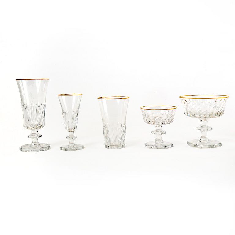 An 81 pcs Elis Bergh Ulriksdal glass service from Kosta first half of the 20th century.