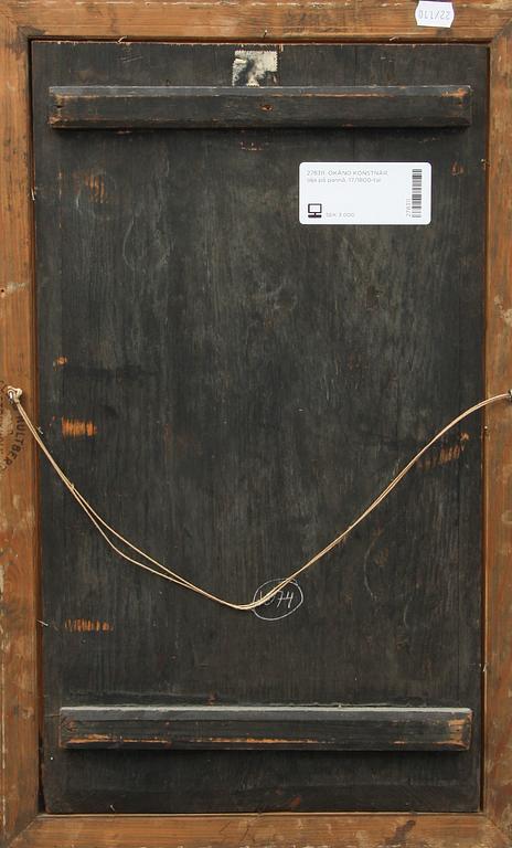 OKÄND KONSTNÄR, olja på pannå. 17/1800-tal.